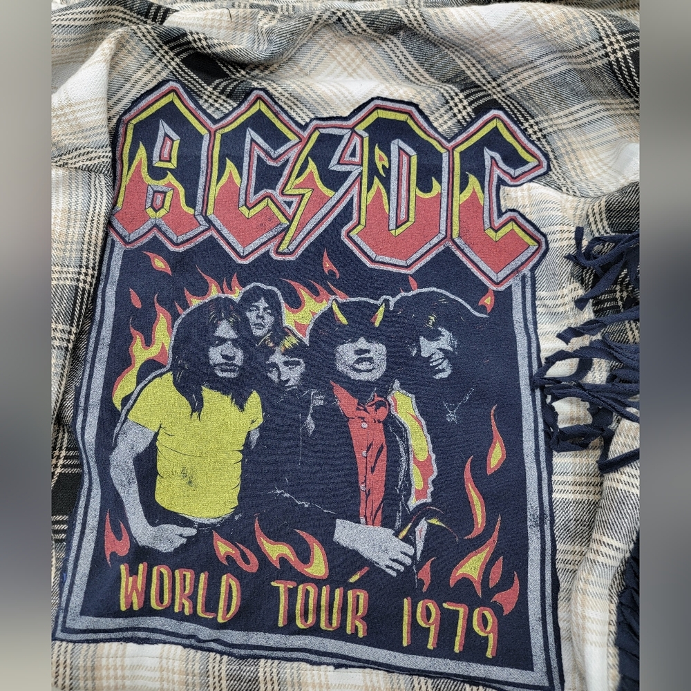 **SOLD******AC/DC World Tour 1979 Plaid Fringe Jacket - Picture 4 of 10